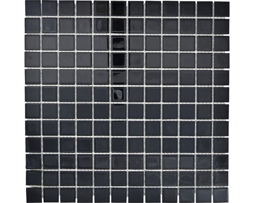 Mosaïque en verre cm4SE50 CRYSTAL UNI NOIR 30x30 cm