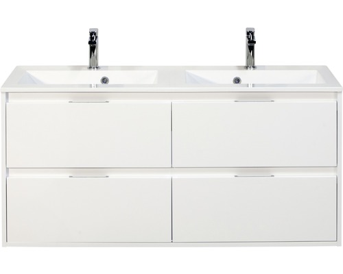 Kit de meubles de salles de bain Porto blanc haute brillance 65.5x120 cm