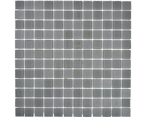 Mosaïque en verre cm4SE5M CRYSTAL GRIS ANTHRACITE/GRIS MAT 30x30 cm