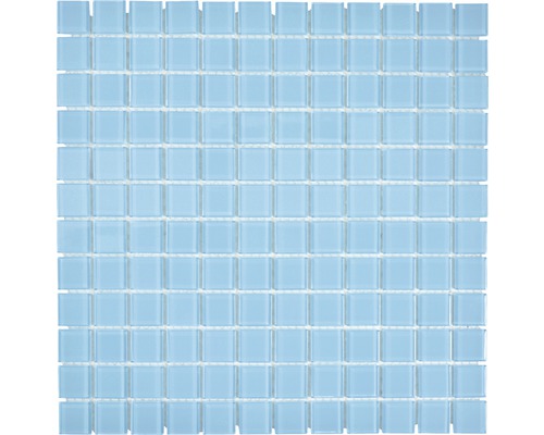 Mosaïque en verre cm4SE83 CRYSTAL UNI BLEU CLAIR 30x30 cm