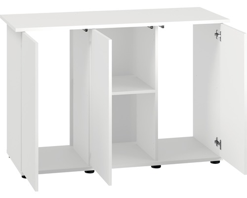 Weißer Aquarienschrank mit drei Türen und einem Fach