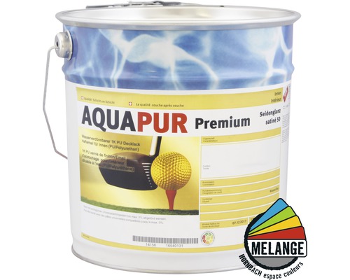 Vernis de finition KABE Aquapur Premium satiné brillant 50 à faire mélanger dans le coloris souhaité
