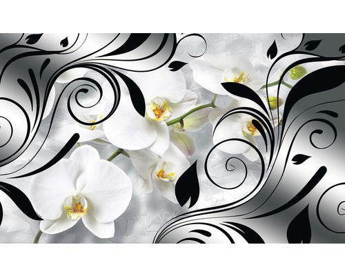 Papier peint panoramique papier Décor Orchidées 368 x 254 cm