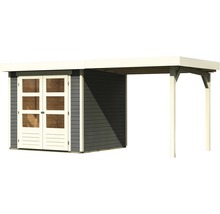 Abri de jardin en bois avec double porte et annexe