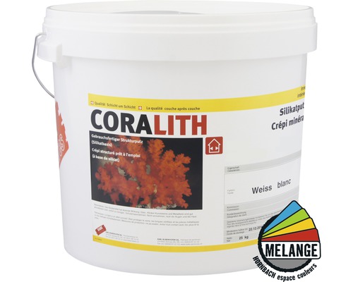 Crépi silicate KABE Coralith à faire mélanger dans le coloris souhaité ribé plein 1.0 mm-0