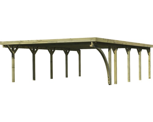 Holzcarport mit Flachdach und Pfosten