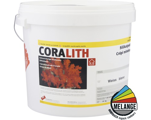 Crépi silicate KABE Coralith à faire mélanger dans le coloris souhaité ribé plein 1.5 mm