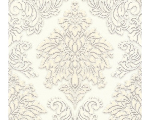 Papier peint intissé 36898-2 Metropolitan Damask blanc cassé Papier peint avec motif damassé floral