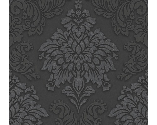 Papier peint intissé 36898-4 Metropolitan Damask noir argent