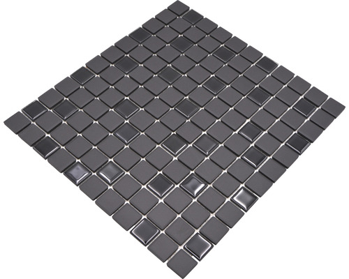 Mosaïque en céramique CU G70 noir 32.7x30.2 cm Mosaïque avec pierres carrées