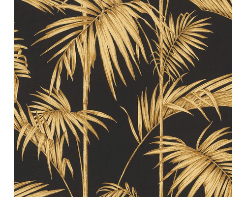 Papier peint intissé 36919-5 Metropolitan Feuille de palmier noir Papier peint avec motif de palmiers