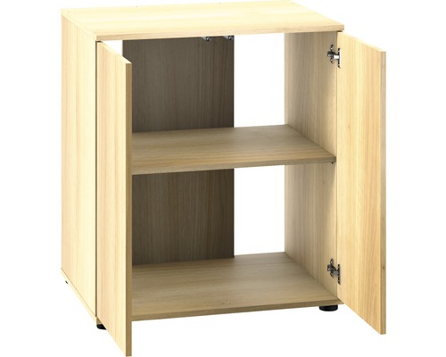 Unterschrank mit zwei offenen Türen und einem Einlegeboden