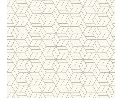 Papier peint intissé 36920-3 Metropolitan Graphique 3D blanc Papier peint avec motif géométrique de cubes