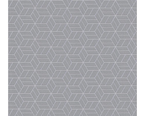 Papier peint intissé 36920-4 Metropolitan Stories 3D gris Papier peint avec motif géométrique de cube