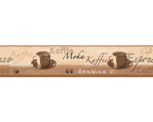Frise 6339-10 Only Borders café marron 5 m x 13 cm Bordure avec motifs de café et variétés de café