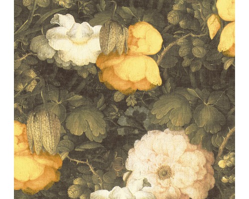 Papier peint intissé 36921-1 Metropolitan Fleur aquarelle Vue détaillée d''un décor floral avec des roses et des feuilles