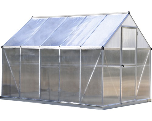 Serre avec porte et panneaux transparents