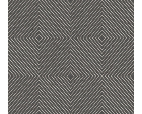 Papier peint intissé 36926-1 Metropolitan 3D Mosaïque anthracite Papier peint avec motif géométrique losanges pour la décoration murale