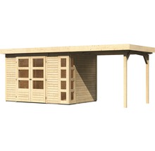 Abri de jardin en bois avec double porte et carport