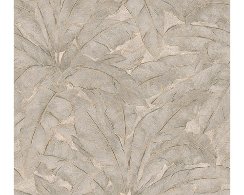 Papier peint intissé 36927-5 Metropolitan Feuilles gris chaud Papier peint avec motif de feuilles