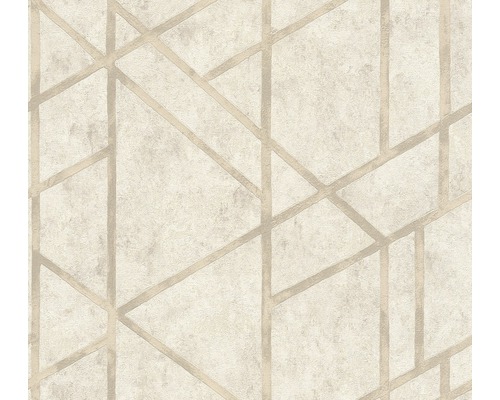 Papier peint intissé 36928-4 Metropolitan Graphique beige Papier peint avec des lignes géométriques sur fond texturé
