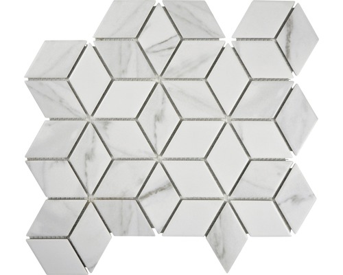 Mosaïque en céramique CIM POV CR 26,6x29,5 cm Mosaïque en marbre avec un aspect de cube tridimensionnel