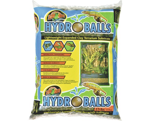 Zoo Med Hydro Balls, ein leichtes Blähton-Terrariumsubstrat in einer Verpackung