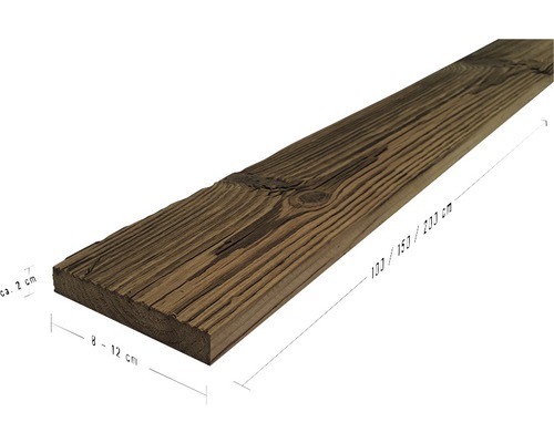 Planche en vieux bois aux dimensions de 100/150/200 cm de long, 8 à 12 cm de large et environ 2 cm d''épaisseur