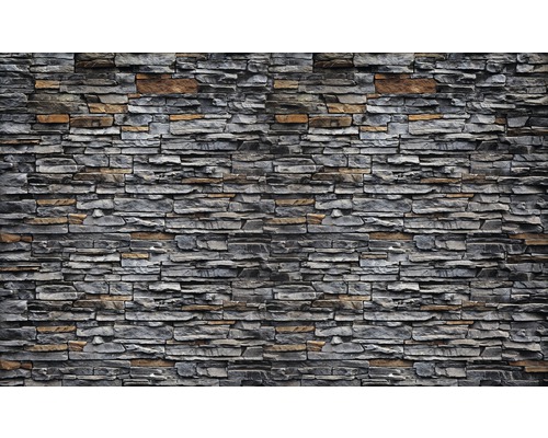 Papier peint panoramique papier mur de pierre gris/brun 254x184 cm