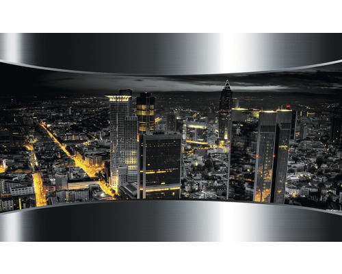 Fototapete Vlies 2206 VEXXL Stadt bei Nacht 3-tlg. 312 x 219 cm Skyline einer Stadt bei Nacht mit Hochhäusern