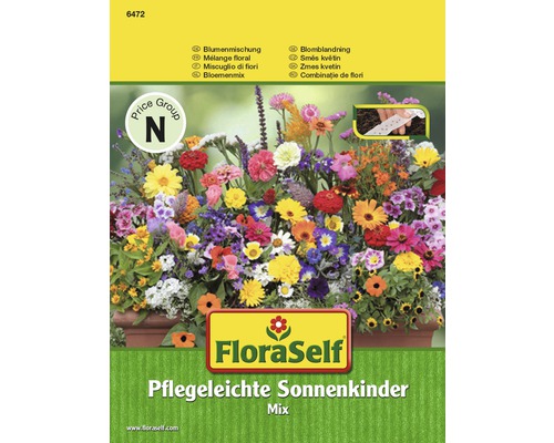 Mélange de graines de fleurs FloraSelf 'Pflegeleichte Sonnenkinder' semences stables ruban de graines annuelles
