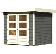 Abri de jardin avec porte double et fenêtres
