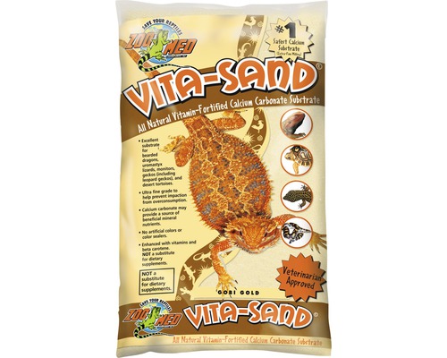 Sable pour terrarium ZOO MED Vita-Sand Gobi Gold 4,5 kg Zoo Med Vita Sand Gobi Gold Substrat de carbonate de calcium pour reptiles