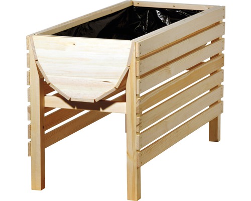 Hochbeet aus Holz mit Pflanzfolie