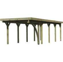 Holzcarport mit Pfosten und Dach