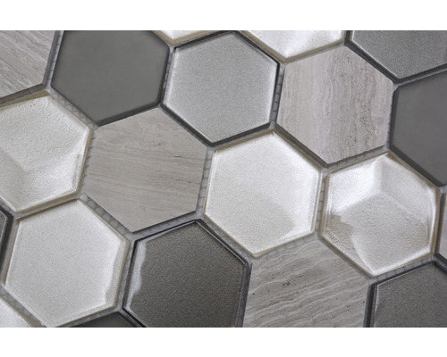 Gros plan de carreaux de mosaïque hexagonaux
