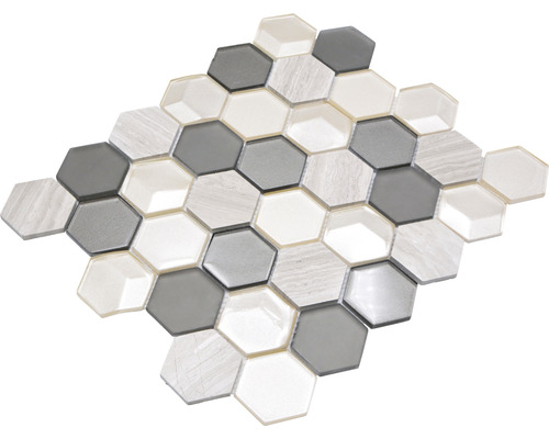 Mosaïque avec éléments hexagonaux