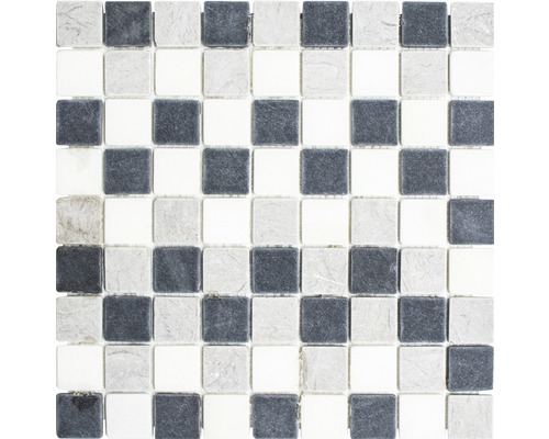 Natursteinmosaik MOS 32/1125 Grau 30,5x30,5 cm Quadratisches Mosaik aus Naturstein