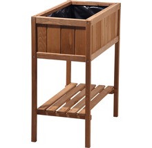 Jardinière surélevée en bois avec étagère