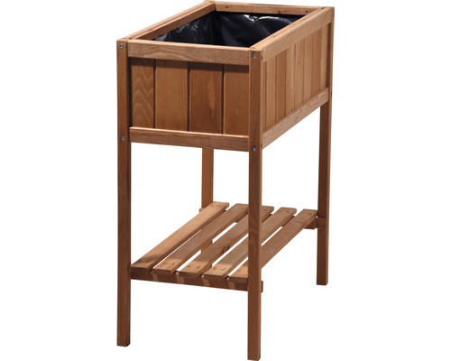 Jardinière surélevée en bois avec étagère