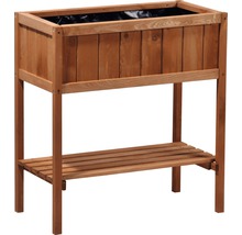 Jardinière sur pieds en bois avec étagère