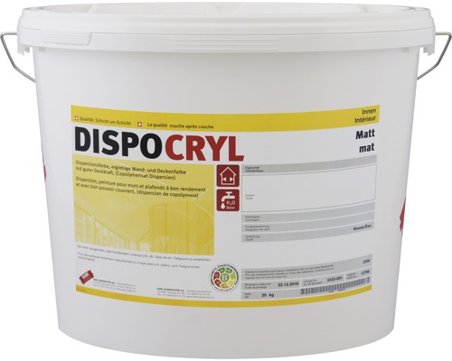 Peinture pour mur et plafond KABE Dispocryl blanc 20 kg