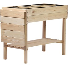 Jardinière surélevée en bois avec espace de rangement