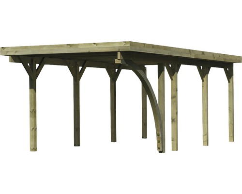 Carport en bois avec poteaux