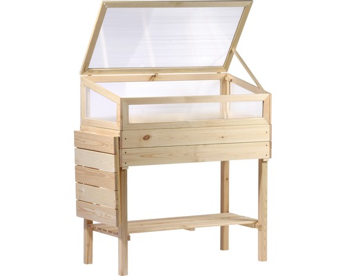 Jardinière surélevée en bois avec couvercle rabattable