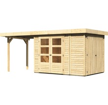 Holzgartenhaus mit Anbau und Doppeltür