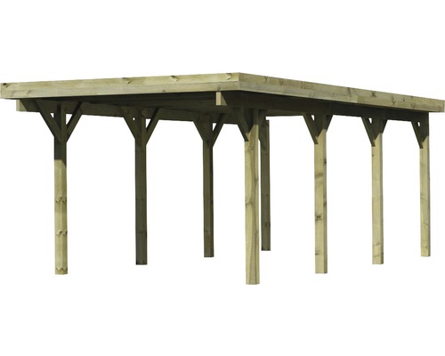 Abri de voiture en bois avec toit plat