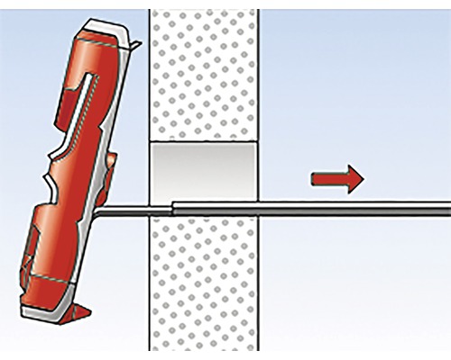 Illustration einer Dübelbefestigung in einer Wand