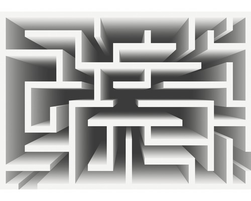 Fototapete Papier Weisses Labyrinth 254x184 cm
