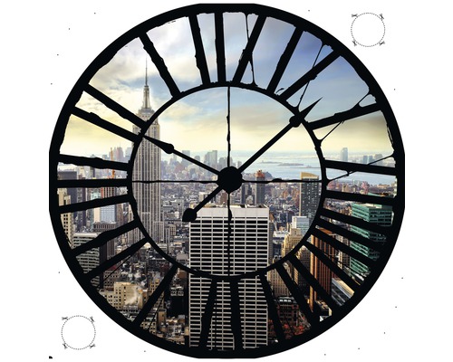 Papier peint panoramique intissé NY horloge 208x208 cm
